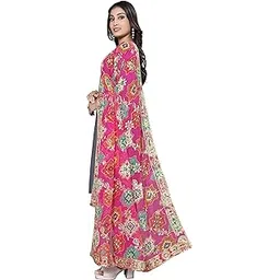 sekmany Vintage Dupatta Georgette Embroidered Mirror Work Bandhani Leheriya Printed Dupatta with Lace Border-picture-25