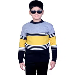 Selcan Unisex Kids Checked Striped Woollen Pullover-picture-13