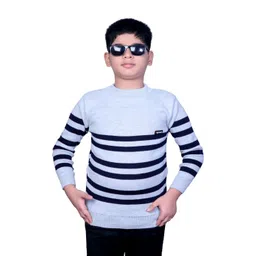 Selcan Unisex Kids Striped Woollen Pullover-picture-4
