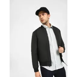 SELECTED HOMME Black Regular Fit Bomber Jacket image 5