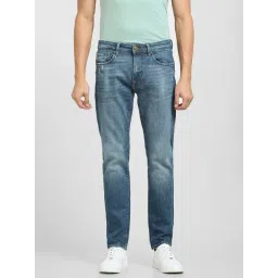 SELECTED HOMME Blue Cotton Slim Fit Distressed Jeans-picture-34