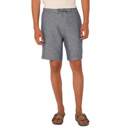 Selected Homme Blue Linen Regular Fit Shorts-picture-26