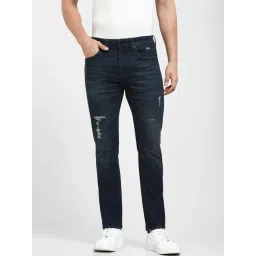 SELECTED HOMME Dark Blue Slim Fit Distressed Jeans-picture-10