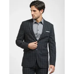 SELECTED HOMME Dark Navy Slim Fit Check Blazer-picture-22