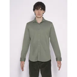 Selected Homme Green Cotton Slim Fit Shirt-picture-46