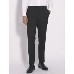 Selected Homme Grey Slim Fit Texture Trousers-picture-30