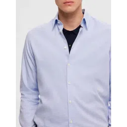 SELECTED HOMME Light Blue Slim Fit Textured Shirt image 3