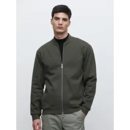 SELECTED HOMME Navy Regular Fit Cotton Bomber Jacket-picture-10