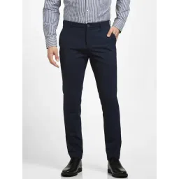 SELECTED HOMME Navy Slim Fit Flat Front Trousers-picture-17
