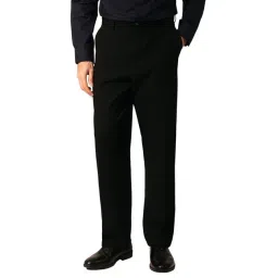 selected homme Selected Black Relaxed Solid Trousers-picture-33