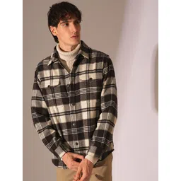 SELECTED Men Checked Open Front Jacket with Embroidered-picture-41