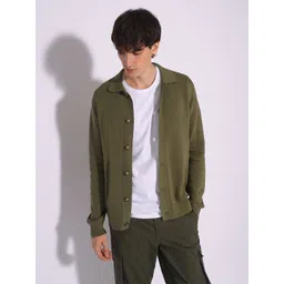 SELECTED Men Organic Cotton Solid Front-Open Sweaters-picture-35