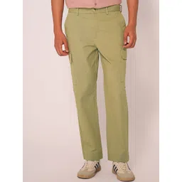 SELECTED Men Regular Fit Mid-Rise Cotton Cargos Trousers-picture-22