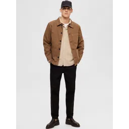 SELECTED Men Spread Collar Solid Cotton Casual Shirt-picture-39