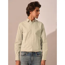 SELECTED Men Spread Collar Solid Cotton Slim Fit Formal Shirt-picture-14