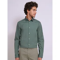 SELECTED Men Spread Collar Solid Cotton Slim Fit Formal Shirt-picture-21