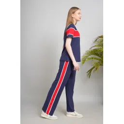 Selecting Fashion Premium Co-Ords Set For Women, Navy Blue and Red Track Suit, Casual Wear image 5