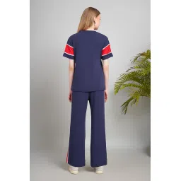 Selecting Fashion Premium Co-Ords Set For Women, Navy Blue and Red Track Suit, Casual Wear image 1