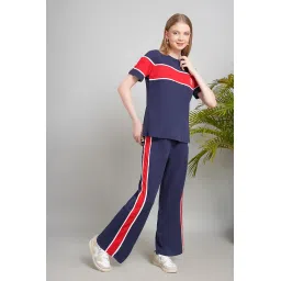Selecting Fashion Premium Co-Ords Set For Women, Navy Blue and Red Track Suit, Casual Wear image 4