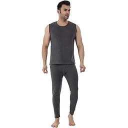 selfcare Men Polycotton Thermal Sleeveles Round Neck Top-Pyjama Set| (Pack of 1)-picture-43