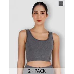 SELFCARE Pack Of 2 Breathable Crop Thermal Tops-picture-19