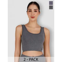 SELFCARE Pack Of 2 Breathable Crop Thermal Tops-picture-20