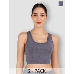 SELFCARE Pack Of 2 Breathable Crop Thermal Tops-picture-16