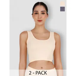 SELFCARE Pack Of 2 Breathable Crop Thermal Tops-picture-21