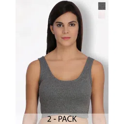 SELFCARE Pack Of 2 Cotton Breathable Crop Thermal Tops-picture-31