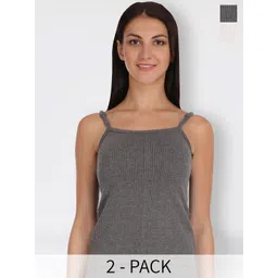 SELFCARE Pack Of 2 Ribbed Cotton Thermal Tops-picture-14