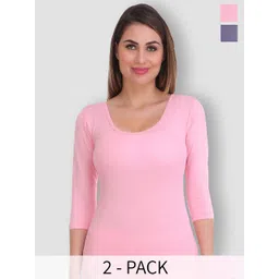 SELFCARE Pack Of 2 Round Neck Thermal Tops-picture-23