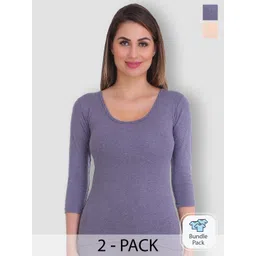 SELFCARE Pack Of 2 Round Neck Thermal Tops-picture-17