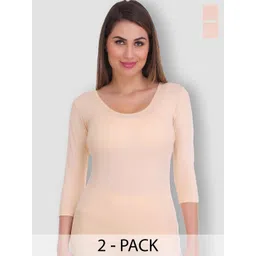 SELFCARE Pack Of 2 Round Neck Thermal Tops-picture-18