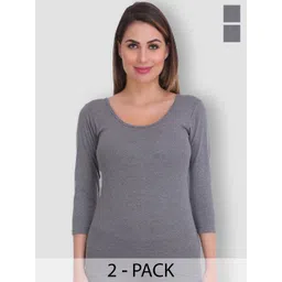 SELFCARE Pack Of 2 Round Neck Thermal Tops-picture-26