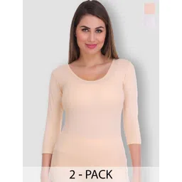 SELFCARE Pack Of 2 Round Neck Thermal Tops-picture-34