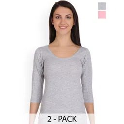 SELFCARE Pack Of 2 Round Neck Thermal Tops-picture-24