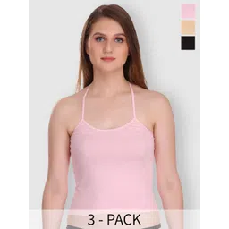SELFCARE Pack of 3 Halter Neck Camisoles-picture-10