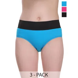 SELFCARE Pack Of 3 Seamless Hipster Briefs-picture-39