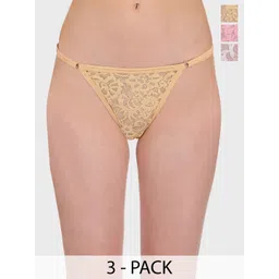 SELFCARE Pack Of 3 Self Design Seamless Bikini Briefs-picture-26