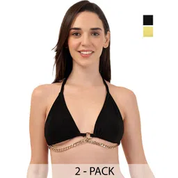 SELFCARE Women Pack Of 2 Solid Halter Neck Cotton Lycra Bra-image-33