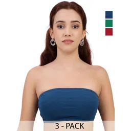 SELFCARE Women Pack of 3 Full Coverage Non Padded Bandeau Bra-picture-13