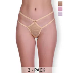 SELFCARE Women Pack Of 3 Seamless Thong Briefs-picture-36