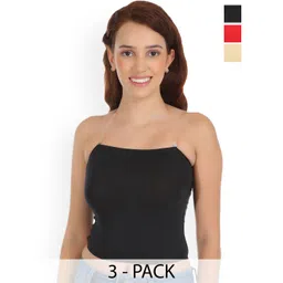 SELFCARE Women Pack Of 3 Solid Non-Padded Camisoles-picture-14