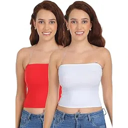 selfcare Womens Pack of 2 Non Padded Solid Cotton Lycra Tube Camisole-picture-11