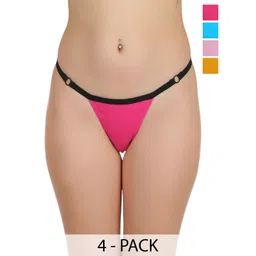 SELFCARE Womens  Pack Of 4 Seamless Thongs Briefs-picture-14