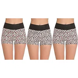 Womens Soft Cotton Sinker Tummy Control Boyshorts Panties with Premium Elastic Band Pack of 3-image-22