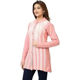 selfie girl Women Mandarin Collar Baby Soft Woolen Winter Wear Cardigan-picture-24