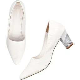 selfiee Women's Fashion Transparent Block Heel Pump Shoes Bellies for Party and Formal Occasions-picture-52