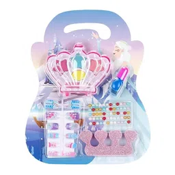 Sellon1 Frozen Princess Vanity Nail Art Make up kit for Girls Kids Artificial Nails Lipstick Nail Polish Glitter Hair Brush for Return Gifts/Pretend Nail Games Home Salon(Random design) image 1