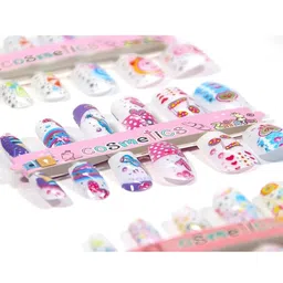 Sellon1 Frozen Princess Vanity Nail Art Make up kit for Girls Kids Artificial Nails Lipstick Nail Polish Glitter Hair Brush for Return Gifts/Pretend Nail Games Home Salon(Random design) image 5